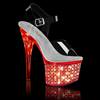 Pleaser - DISCOLITE708FLP Sandale à bride à la cheville, Pole dance chaussures - Transparent Product image